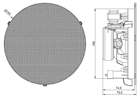 AUDAC CIRA506/W, двухполосная встраиваемая акустическая система